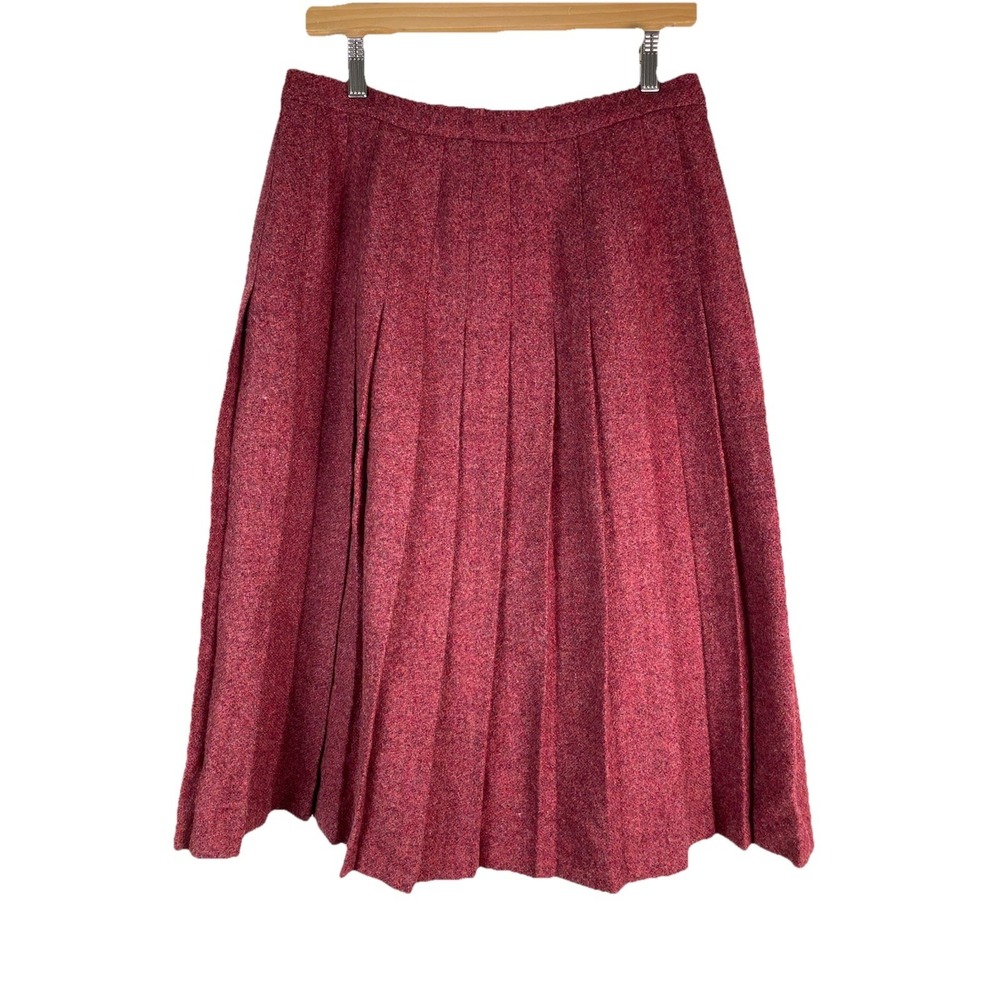 The Edinburgh Woollen Mill Women's 16P Pink Pleated 100% Pure New Wool Skirt
